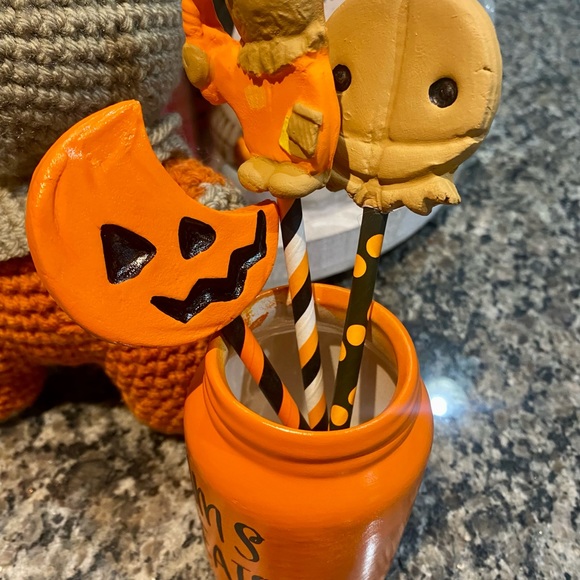 Handmade Sam Trick or Treat. Comes with handmade faux suckers & jar! Adorable! - Picture 6 of 6